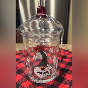 Santa Claus Glass Jar with Lid New